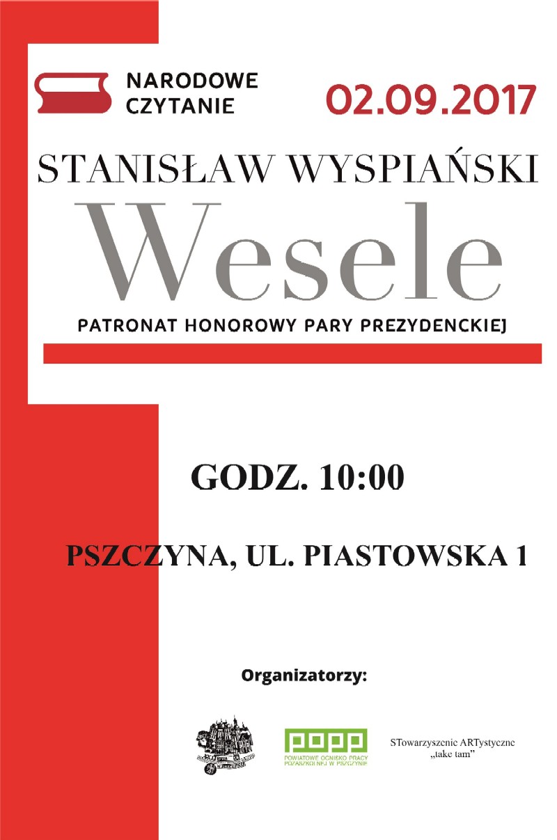 Przeczytają fragmenty &quot;Wesela&quot;